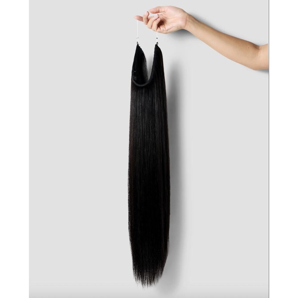 Zala 20" lightweight straight halo hair extensions natural black BRAND NEW